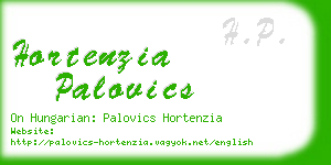 hortenzia palovics business card